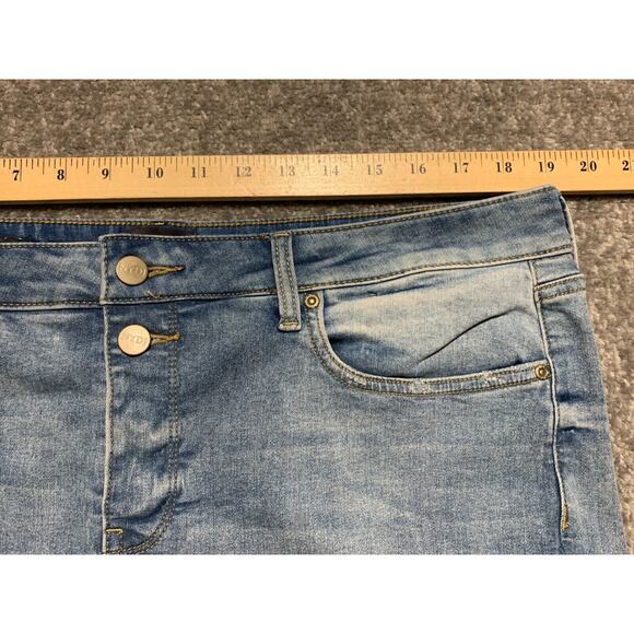 NYDJ Sheri Slim Pants Women Size 16 Blue Pockets Button Snap Fly Stretch - Picture 12 of 14